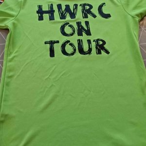 Men’s green T-shirts (On Tour), with black HWRC, with/without name